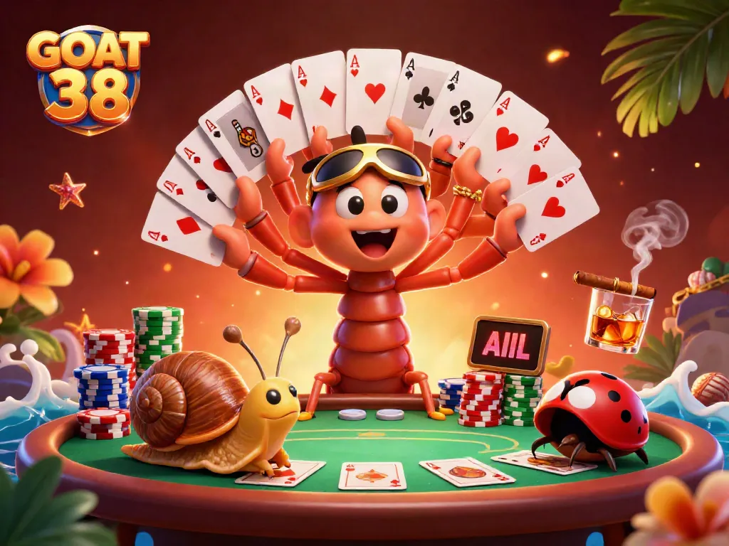 Experience GOAT 38 with vibrant casino elements featuring a lively dealer and high-roller.