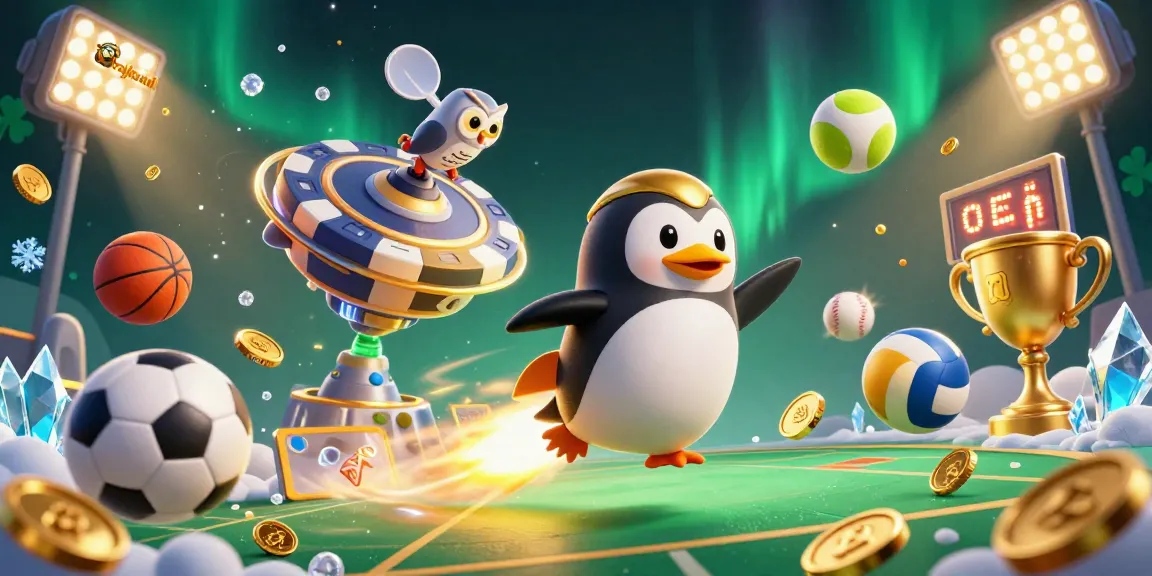 Rasakan keseruan rajakadal di dunia permainan kasino dengan penguin emas yang meluncur dengan koin!