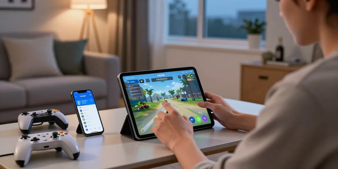 Engaging gameplay on Newtown APK in a cozy room environment