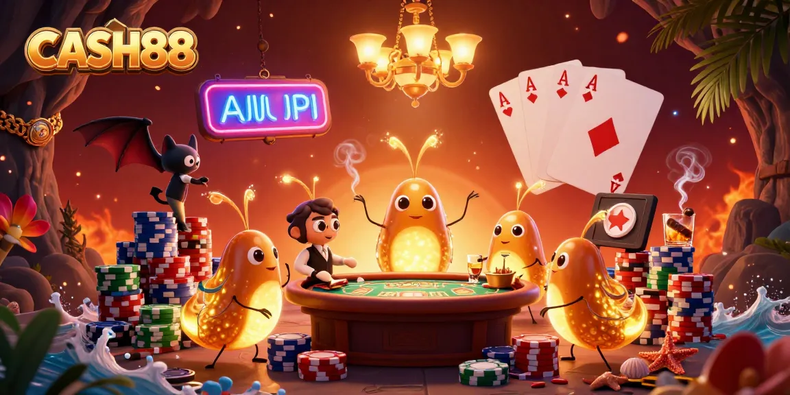 Engage with CASH88's vibrant cave casino scene illuminated by glowworms and a bat dealer.