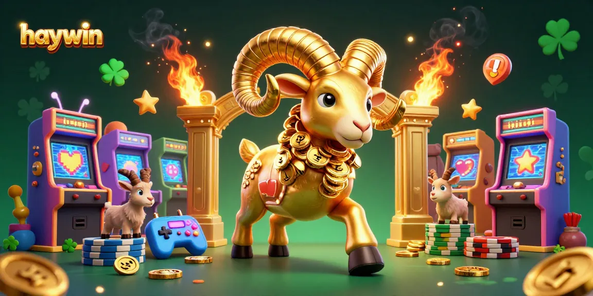 Experience the thrill at haywin with a dynamic golden ram charging towards gaming glory.
