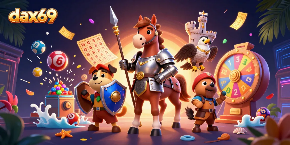 Dax69 mengasyikkan pemain slot dengan karakter ksatria, anjing, dan falcon di dunia kasino 3D.
